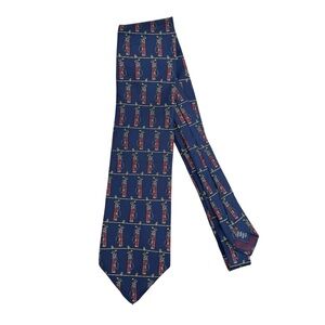 Jack Nicklaus 100% Silk Navy Blue & Red Golf Caddy Neck Tie